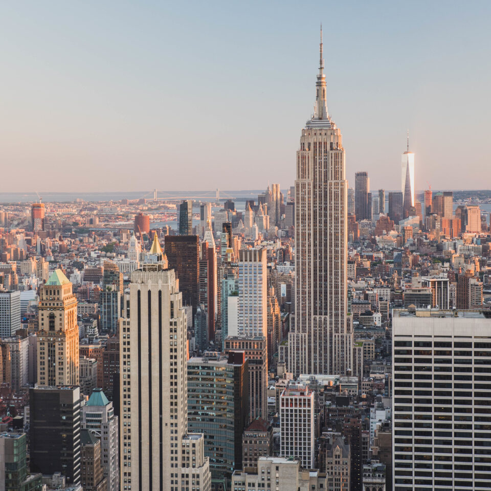 Beautiful vertical shot of the buildings in New York City